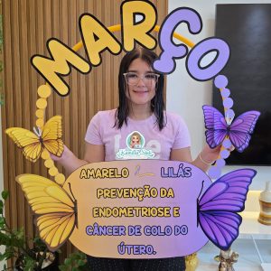 Bambolê para foto março amarelo e lilás 1