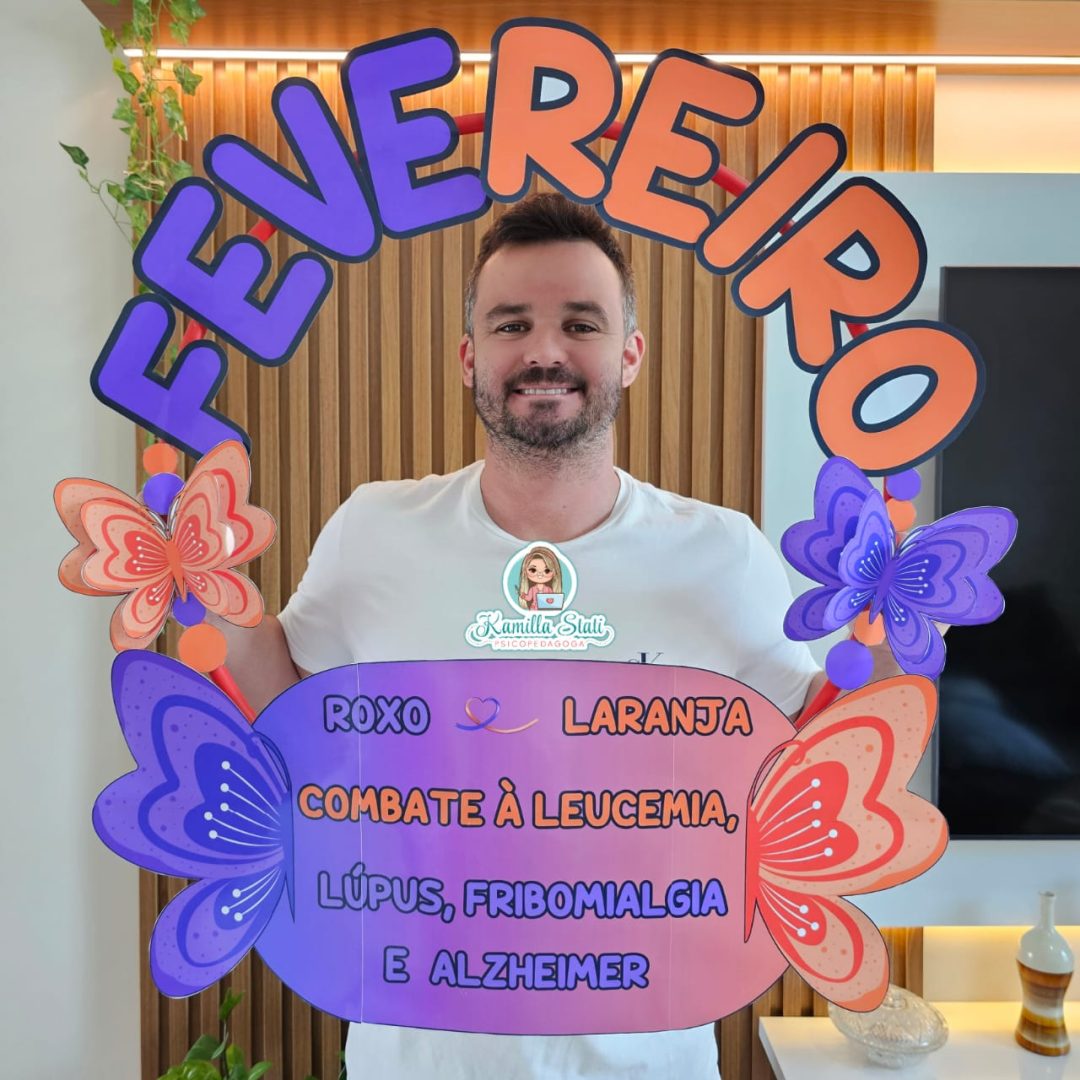 Bambolê para foto: fevereiro roxo e laranja