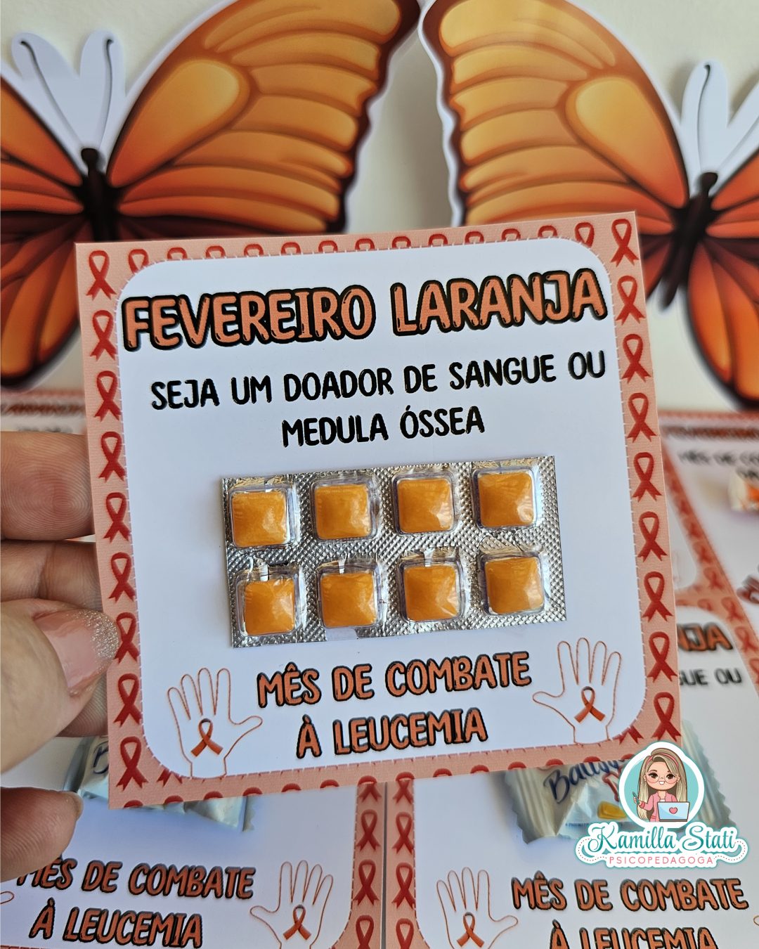 Cartõezinhos fevereiro laranja - Imagem 6