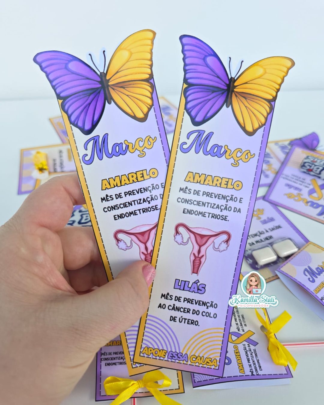 Lembrancinhas março amarelo e lilás - Imagem 3