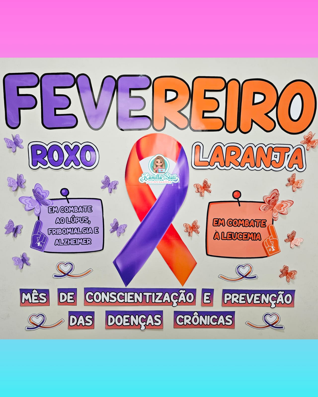 Painel fevereiro laranja e roxo 1