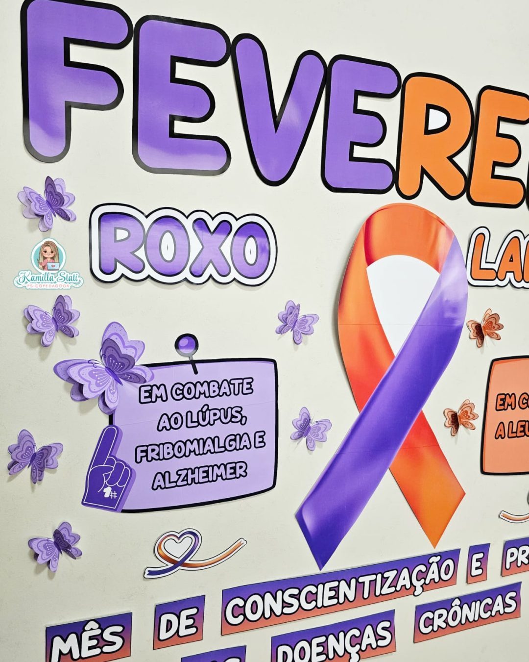 Painel fevereiro roxo e laranja - Imagem 4
