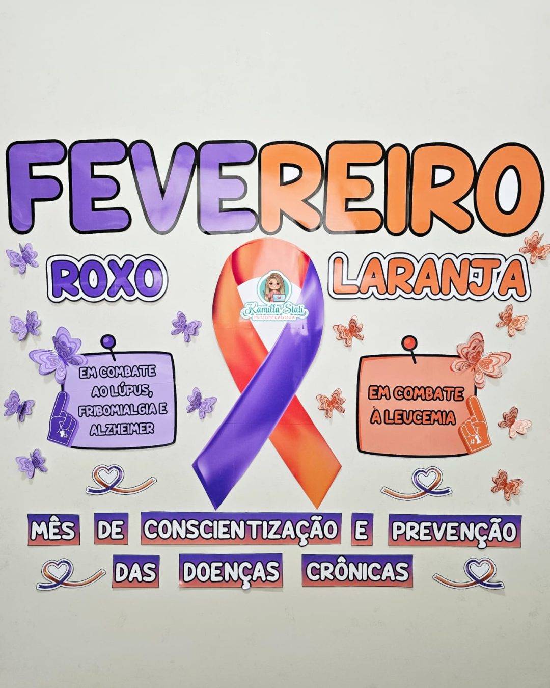 Painel fevereiro roxo e laranja - Imagem 2
