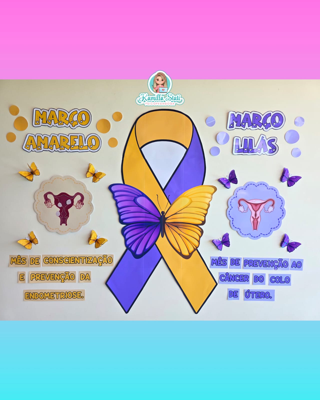Painel março amarelo e lilás 1