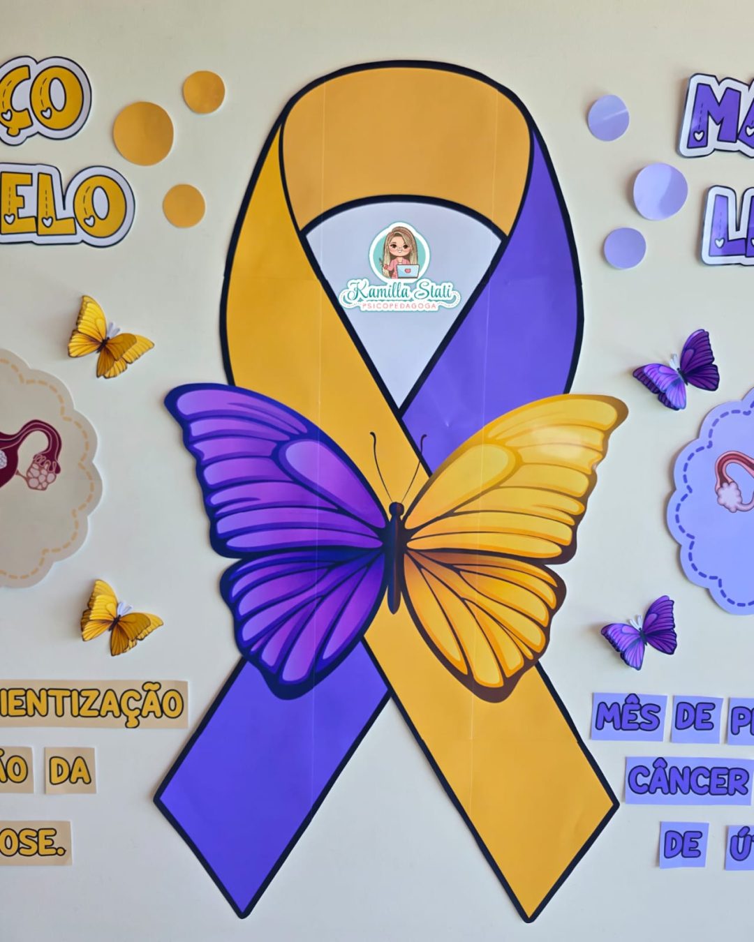 Painel março amarelo e lilás - Imagem 5