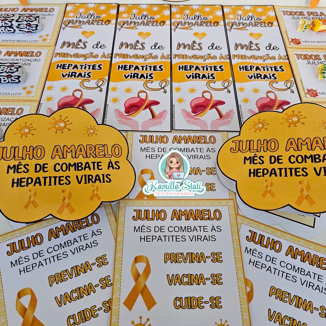 Kit cartõezinhos julho amarelo