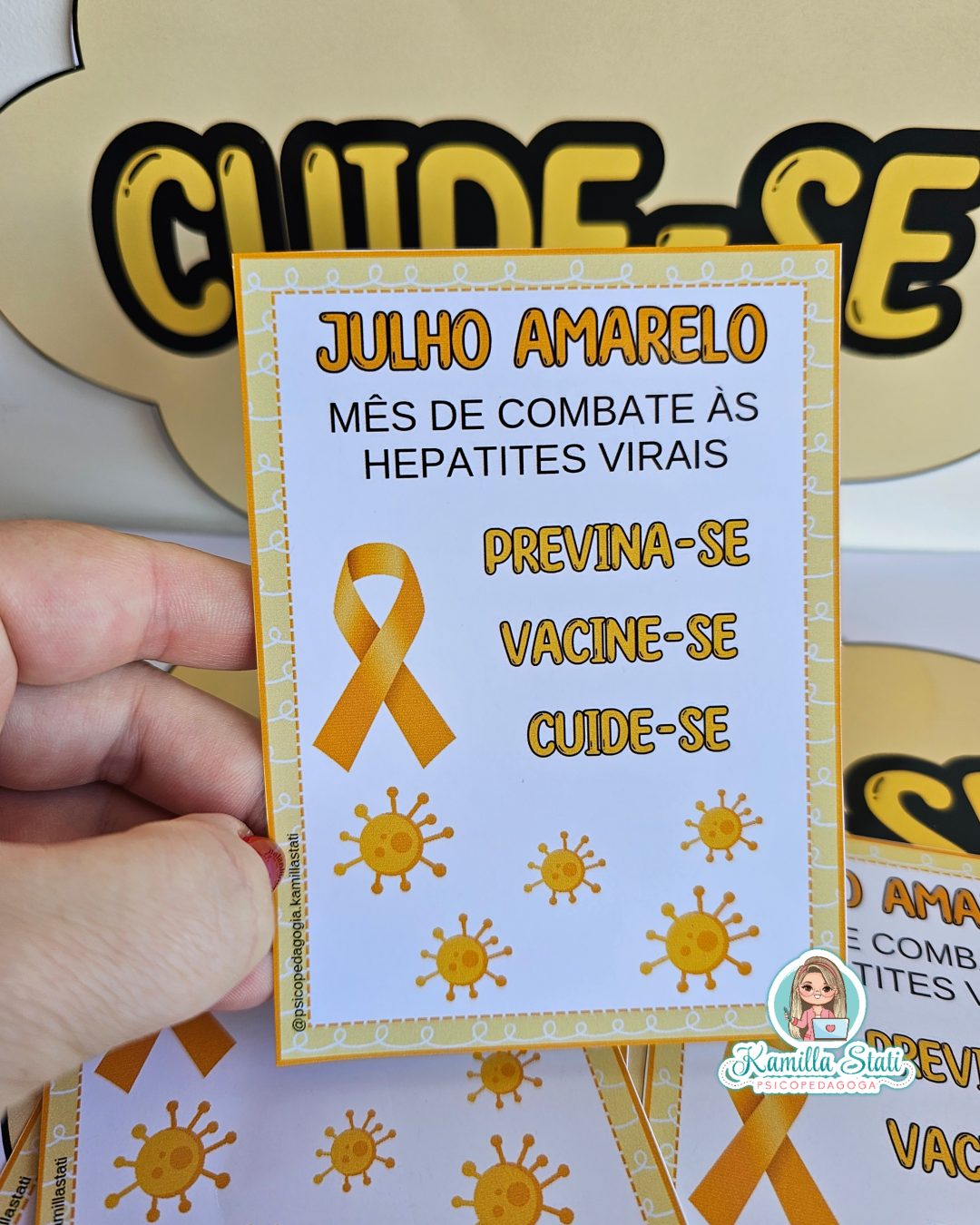 Kit cartõezinhos julho amarelo - Imagem 4