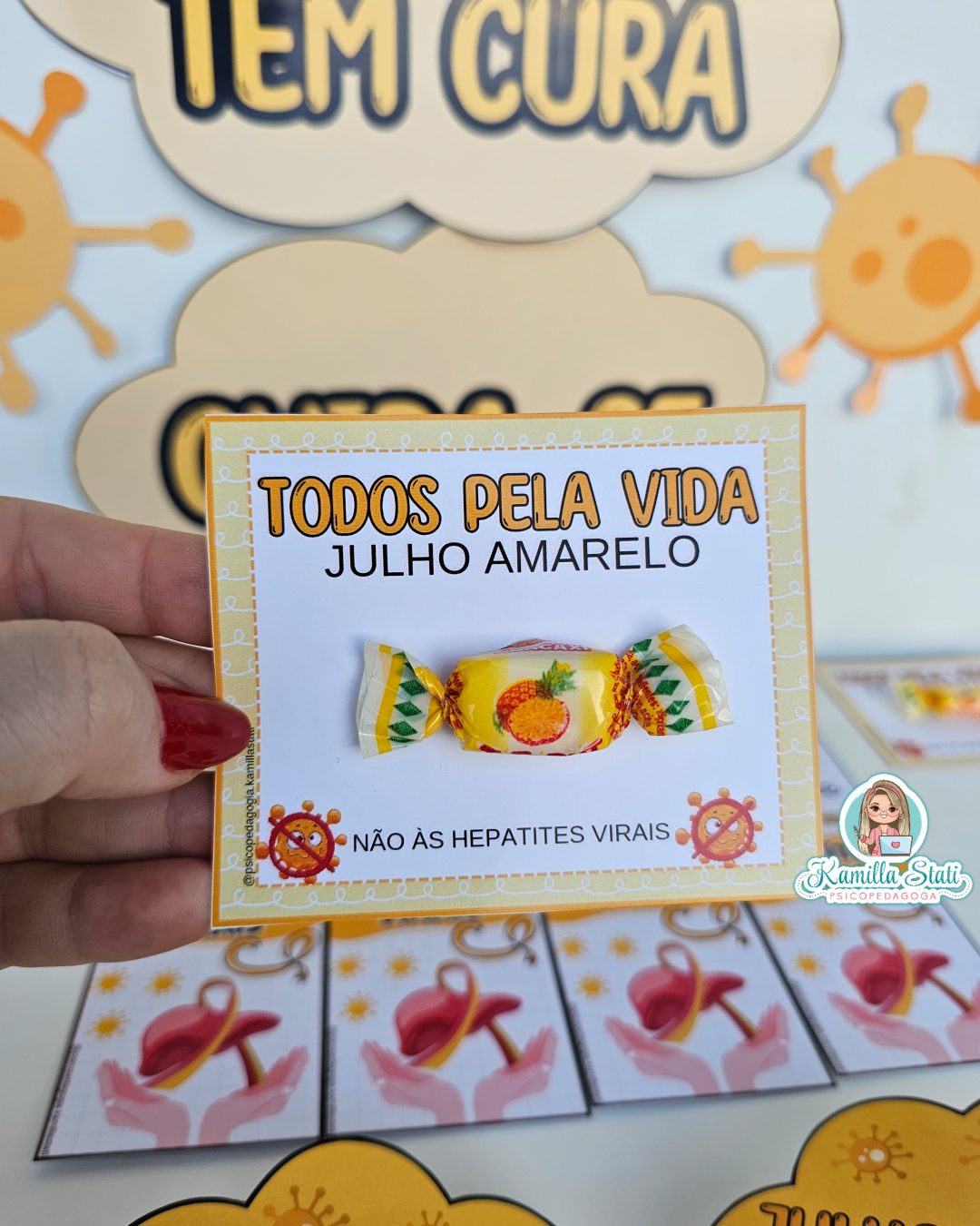 Kit cartõezinhos julho amarelo - Imagem 6