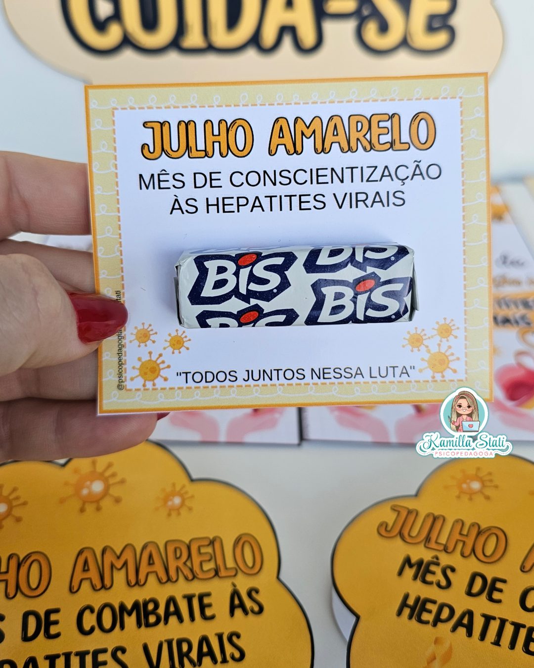 Kit cartõezinhos julho amarelo - Imagem 2