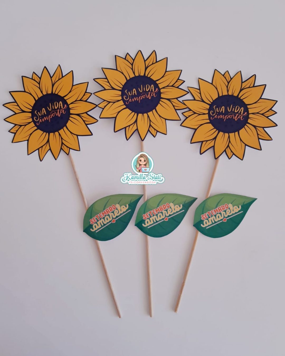Lembrancinha Setembro Amarelo: girassol - Imagem 4
