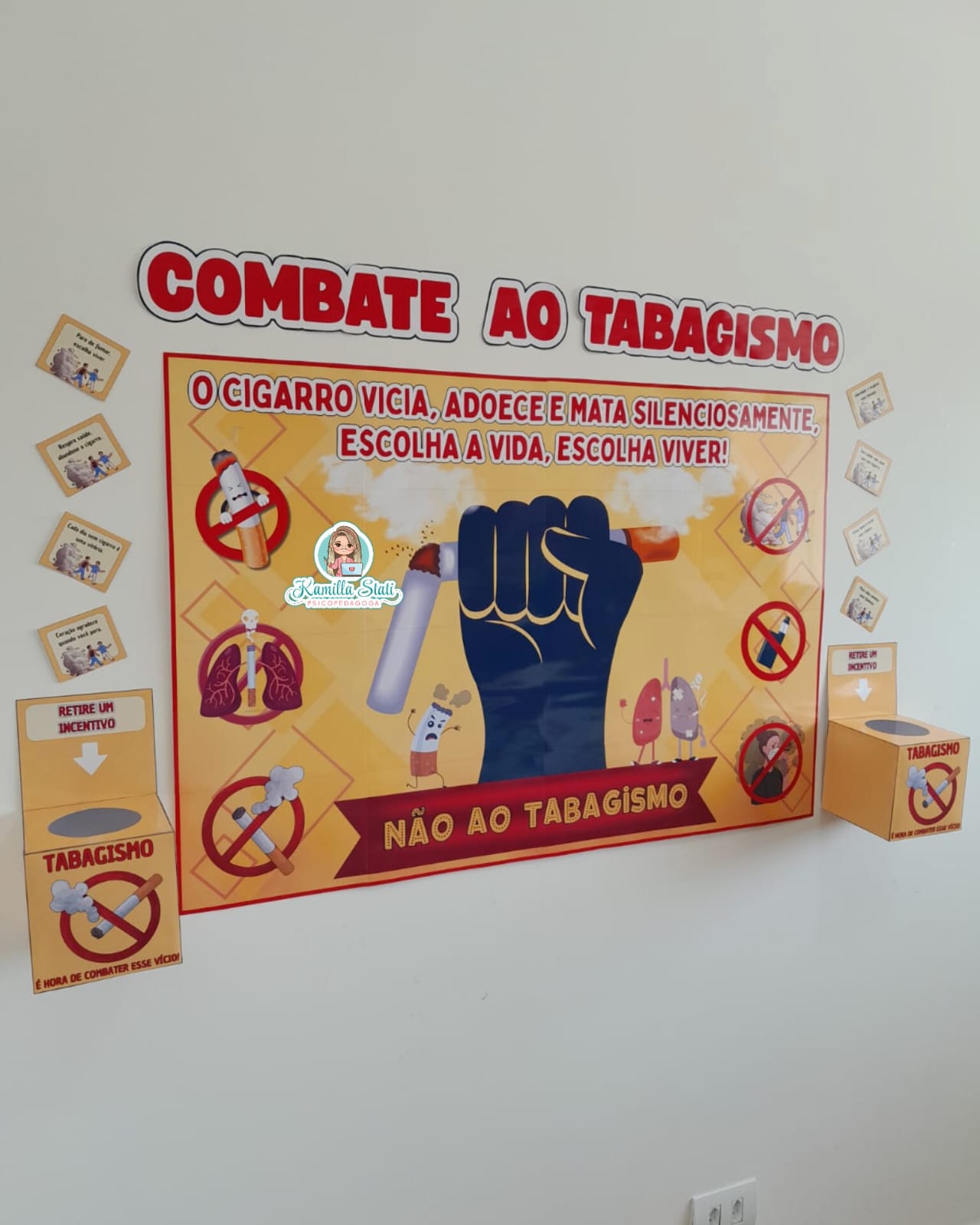 Mural + lembrancinhas combate ao tabagismo 2