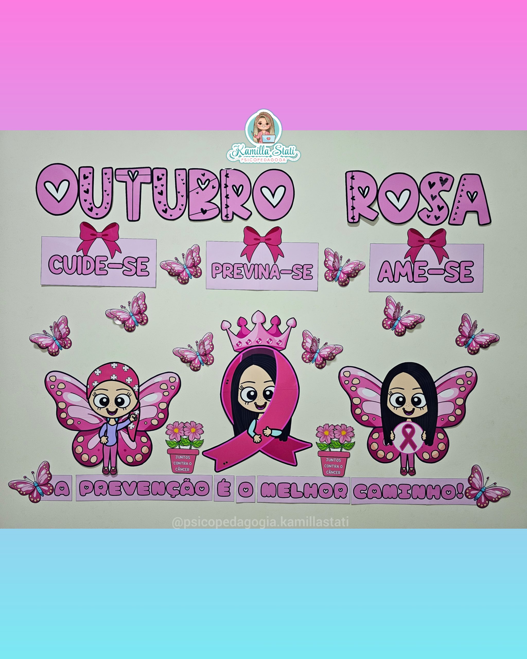 Painel outubro rosa borboletas (1)