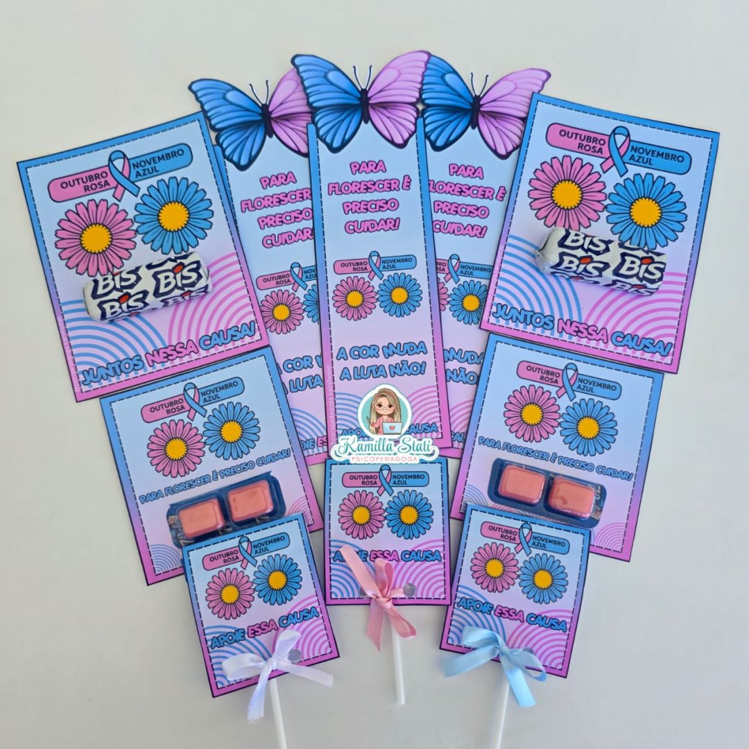Lembrancinhas outubro rosa e novembro azul