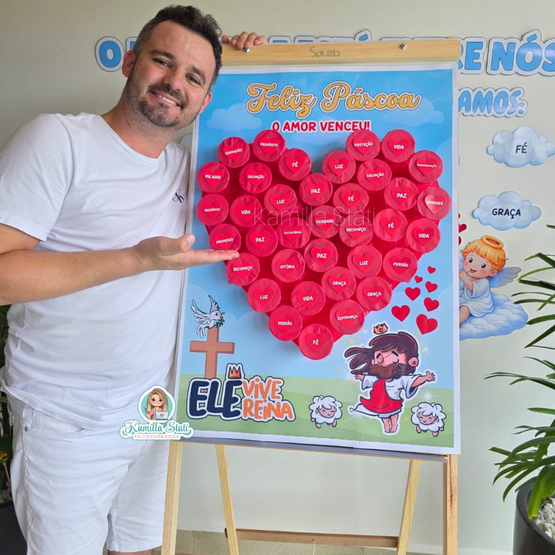 Mural interativo Páscoa Cristã: o amor venceu