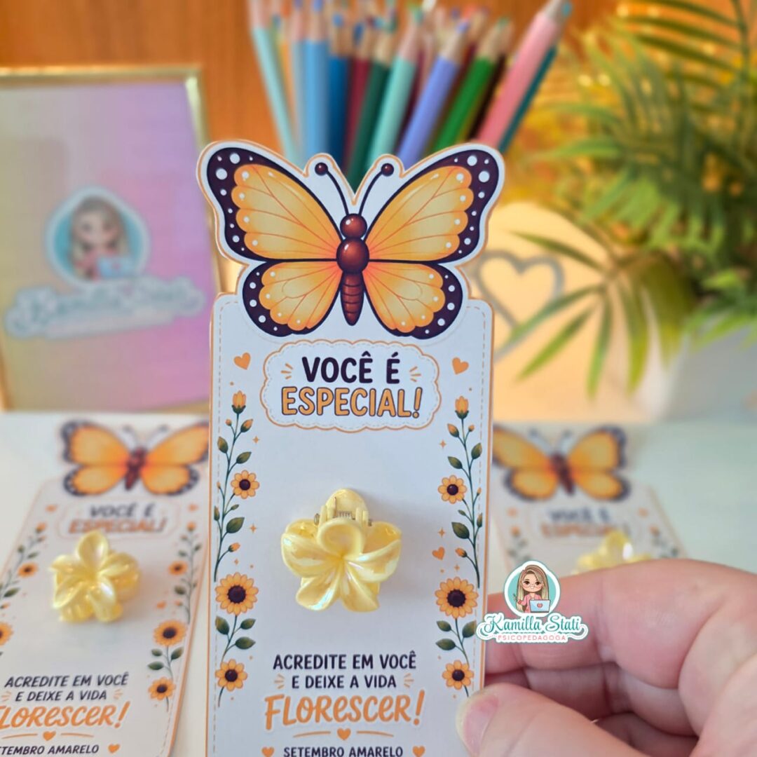 Cartão Setembro Amarelo para presilha: acredite em você